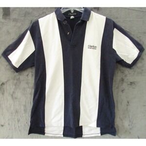 Inner Harbor Clarion Car Audio Polo Shirt Men's Large L Navy Blue White Striped